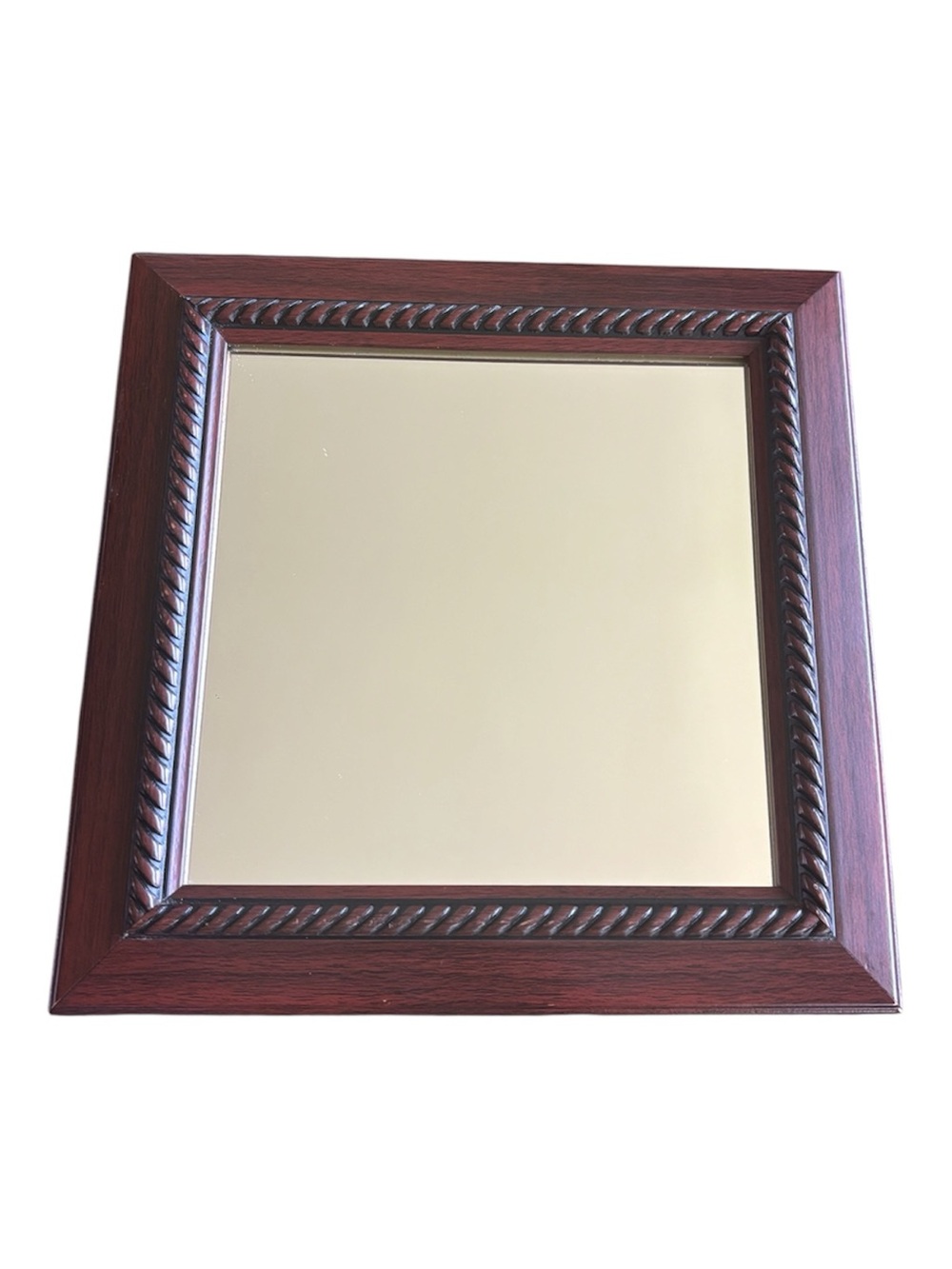 Vintage Wood Rope Mirror – 9 1/2 in Castlecore & Dark Academia Decor